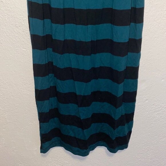 Atmosphere women’s dress medium 8 green black Striped Maxi long stretch NEW - Picture 2 of 5